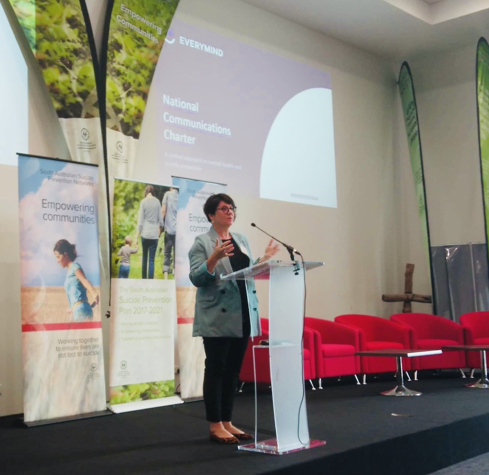 <p>Chez Curnow presenting on The Charter</p>