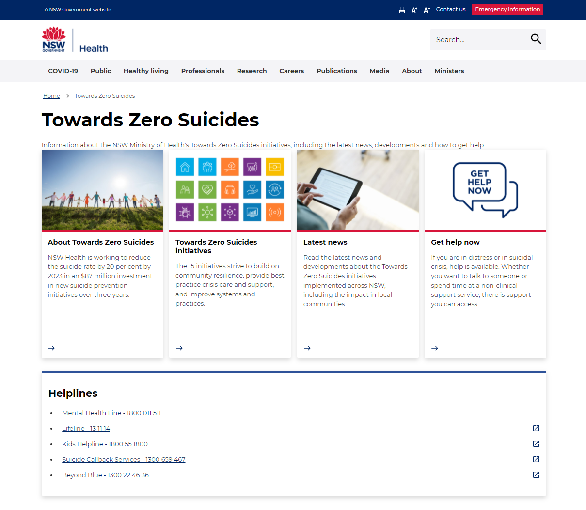 Mental health and suicide prevention sector update, December 2021 ...
